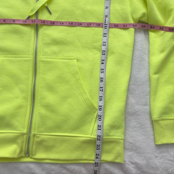CALVIN KLEIN Performance Long Sleeve Neon Yellow Zip-Front Hoodie--M - Picture 16 of 16